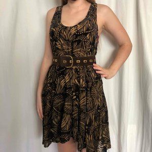 Free People Burnout Velvet Dress Brown